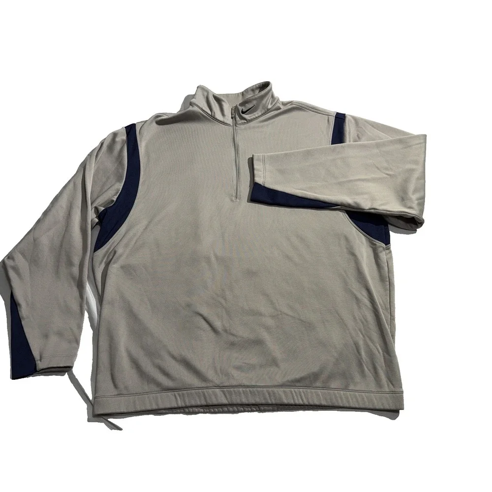 Nike Therma-Fit Golf Standard 1/4 Zip Long Sleeve Pullover Navy Gray Men's XL